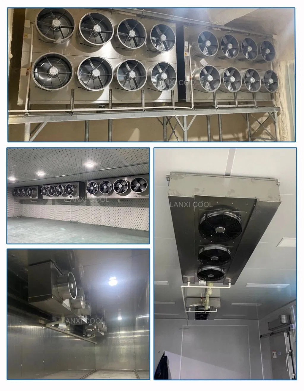 Refrigeration Unit Customizable Refrigerating Capacity 16kw Stainless Steel Evaporator Air Cooler Cooling Area 80 Square Meters