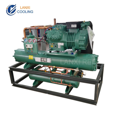 40HP Bitzer Low Temperature Compressor Condensing Unit with Water Cooled Condenser for Durian Factory Cold Storage