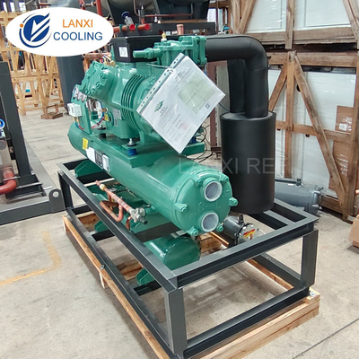 40HP Bitzer Low Temperature Compressor Condensing Unit with Water Cooled Condenser for Durian Factory Cold Storage