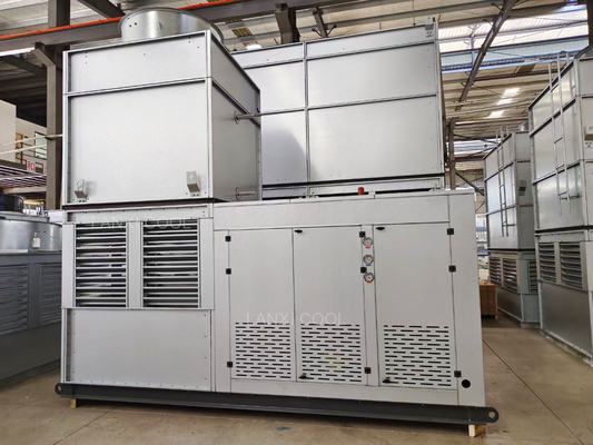 Lanxi 100HP Evaporative Cooled Screw Refrigeration Compressor Condensing Unit For Freezer Cold Room