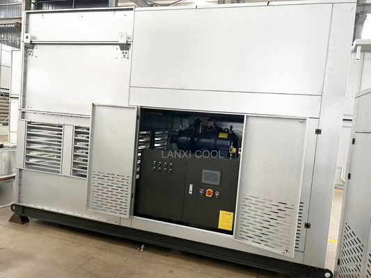 Lanxi 100HP Evaporative Cooled Screw Refrigeration Compressor Condensing Unit For Freezer Cold Room