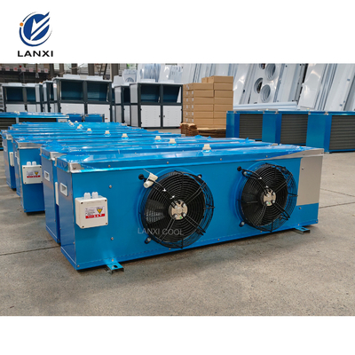 Two Fans Evaporator 6.0mm Fin Space Air Cooler for Cold Room Industrial Evaporator with Hot Gas Defrosting