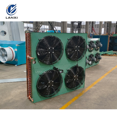 20HP High Performance Air Cooled Condenser for Low Temperature Cold Storage Refrigeration 4 Fans Aluminum Finned Heat Exchanger