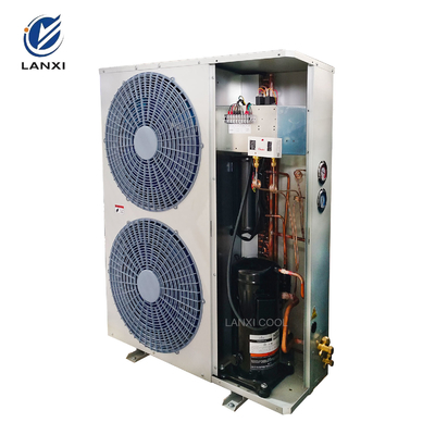 Box Type L Shaped Air Cooled Scroll Refrigeration Compressor Condensing Unit for Cold Storage Room Walk-in Freezer