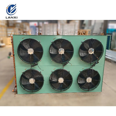 Air Condenser 415V380/220V 3pH/60Hz/50Hz Copper Tube H Type Condenser Refrigeration Unit Air Cooled H Type Condenser Outdoor Refrigeration Equipment Aluminum Finned Heat Exchanger