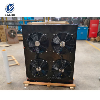 Air Condenser 415V380/220V 3pH/60Hz/50Hz Copper Tube H Type Condenser Refrigeration Unit Air Cooled H Type Condenser Outdoor Refrigeration Equipment Aluminum Finned Heat Exchanger