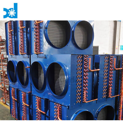 Air Condenser 415V380/220V 3pH/60Hz/50Hz Copper Tube H Type Condenser Refrigeration Unit Air Cooled H Type Condenser Outdoor Refrigeration Equipment Aluminum Finned Heat Exchanger