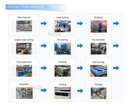 H Type Air Condenser FNH-49 Factory 3HP 5HP 6HP 10HP Air Cooled Condenser Side Blowing Condenser Coil with Fans