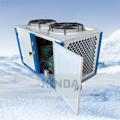 10HP U Box Type Low Noise Air-Cooled Condensing Unit Top Discharge Piston Compressor Condensing Unit For Cold Room