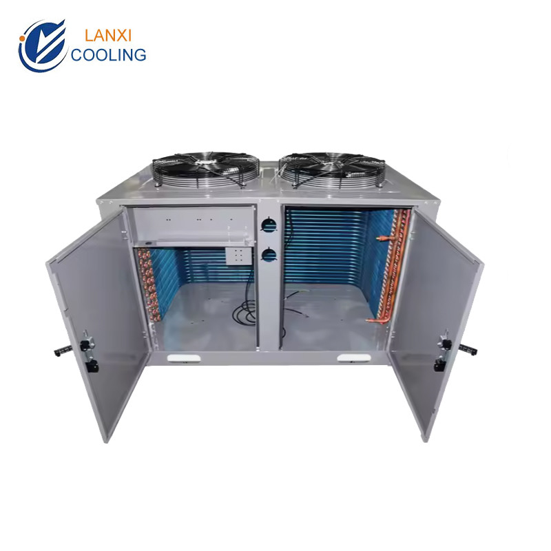 Wholesale U-Shaped Box Type Integrated Roof Air Outlet Air Cooled Condenser Fan Condensing Unit New Condition Core Motor