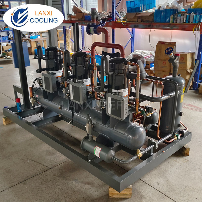 Emerson Three Parallel Copeland Scroll Compressors Condensing units for Low Temperature Refrigeration System Coldroom