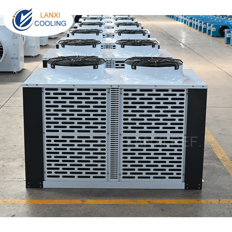 8HP U Type Low Noise Air-cooled Condenser Unit A Little Space Occupation Top Discharge Compressor Condensing Unit