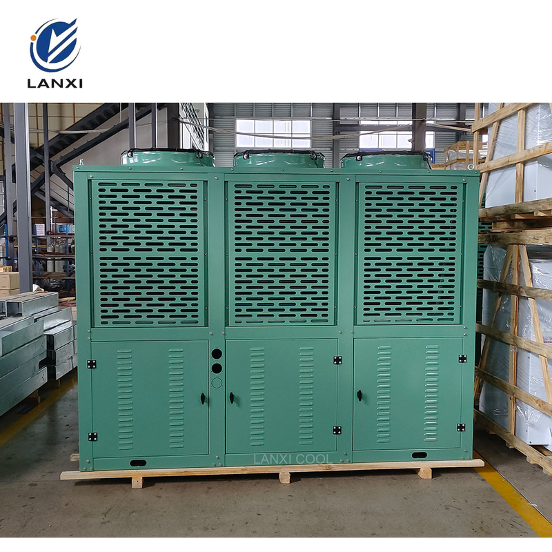 V Box Type Air Cooled Condenser for Cooling Unit Parts with V Type Heat Exchange Coil Refrigeration Unit