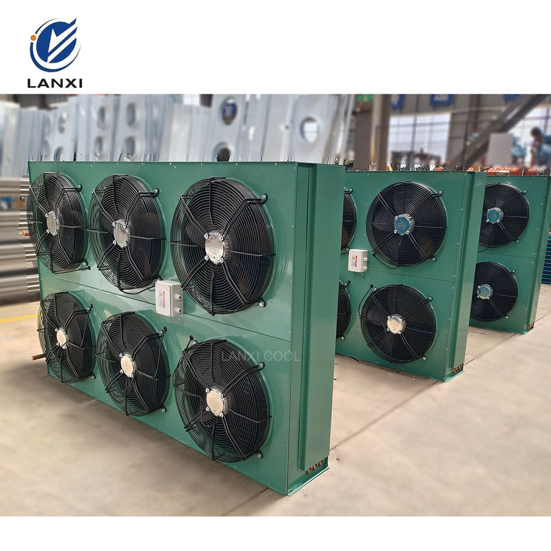 Air Condenser 415V380/220V 3pH/60Hz/50Hz Copper Tube H Type Condenser Refrigeration Unit Air Cooled H Type Condenser Outdoor Refrigeration Equipment Aluminum Finned Heat Exchanger