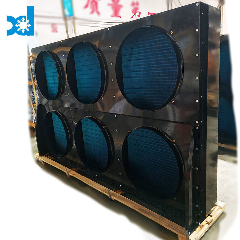 Air Condenser 415V380/220V 3pH/60Hz/50Hz Copper Tube H Type Condenser Refrigeration Unit Air Cooled H Type Condenser Outdoor Refrigeration Equipment Aluminum Finned Heat Exchanger