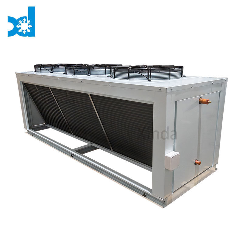 V Type Air Cooled Condenser for Cold Room Horizontal Outlet Condenser 10HP/15HP/20HP Blue Grey Black White Color