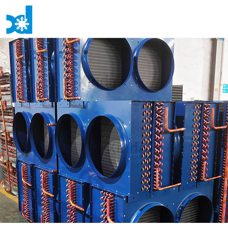 Embroidered cotton dots & Window Hydrophilic Aluminum Foil 9.5mm Copper Tube Made H Type Air Cooled Condenser Cooler Condenser For Cold Room
