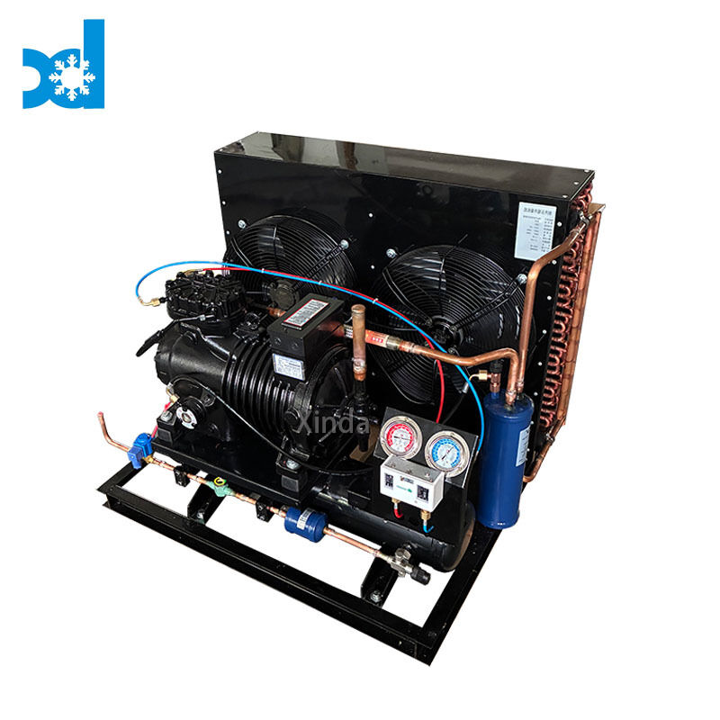 Middle Temperature Black Color Semi-hermetic Piston Compressor Air Cooled Condenser Condensing Unit For Cold Room